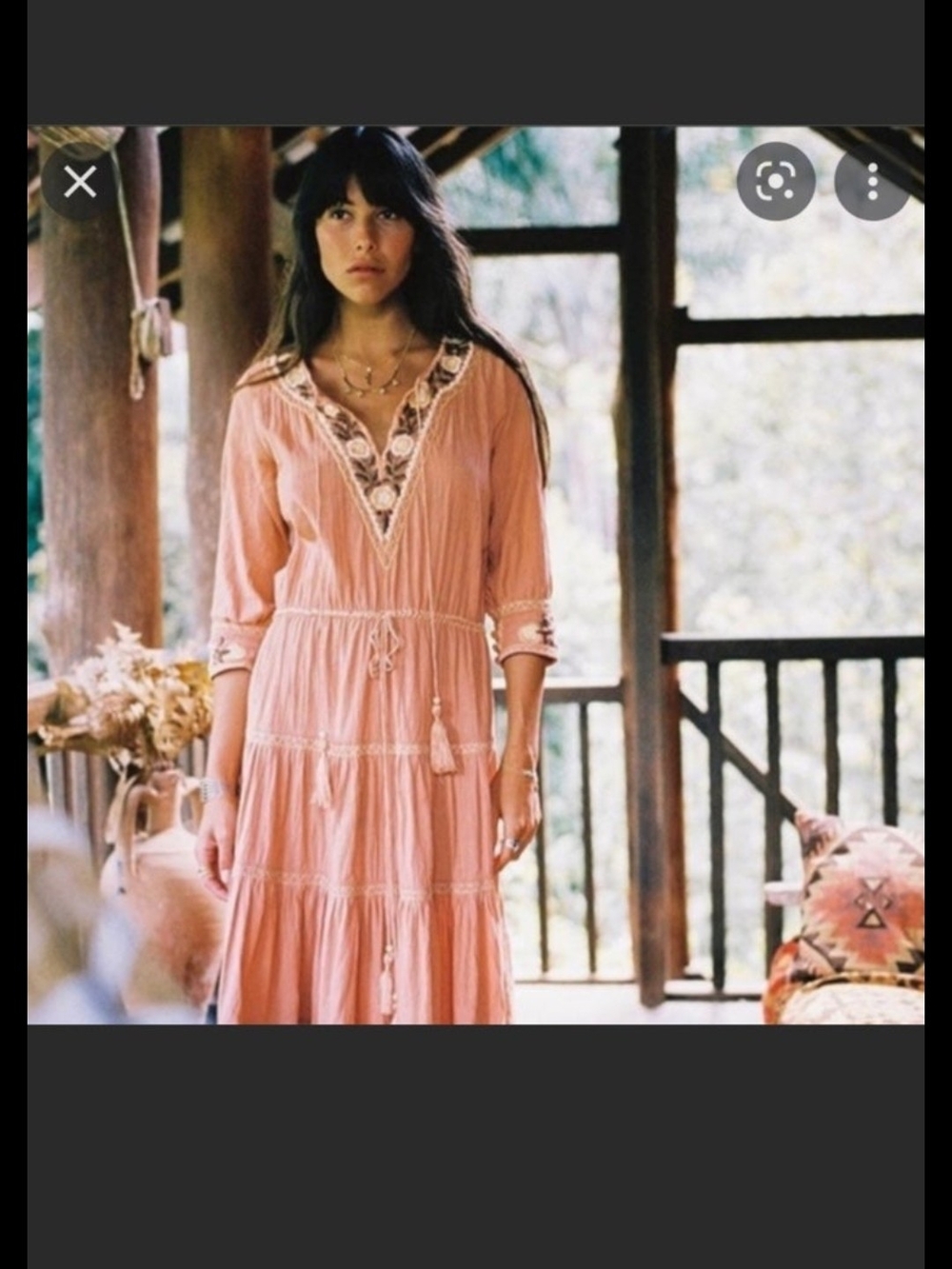 Chasing Unicorns Prairie Maxi Dress In Apricot F-18